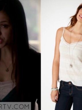 Elena Gilbert American eagle pointelle cami tank M With H&M Cardigan (alt?)